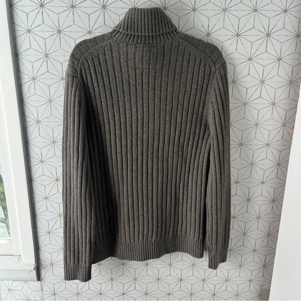 Banana Republic Heritage Collection Gray Wool Ribbed Turtleneck Sweater - Picture 4 of 6